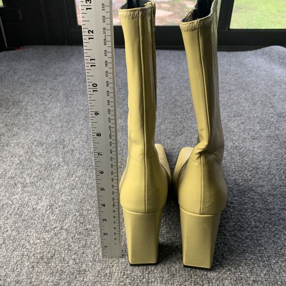 BY FAR Leather Boots High Heel Side Zip Mid Calf Made Portugal Size 40 EU / 9 US - Picture 7 of 14